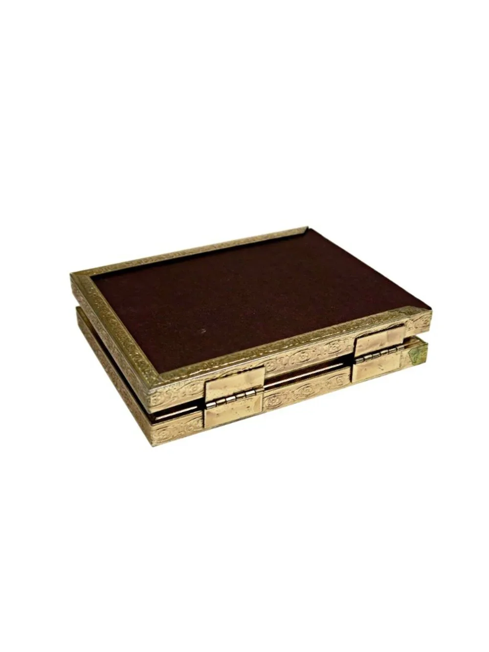 Vintage Gold‑Tone Picture Frames Set of 3, with Hinged Double Frame, 1950s-70s